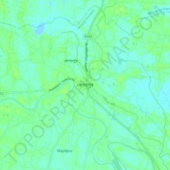 Keshabpur topographic map, elevation, terrain