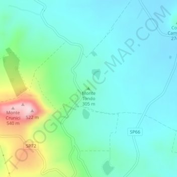 Monte Tondo topographic map, elevation, terrain