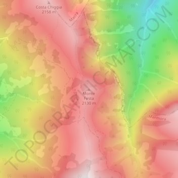 Monte Festa topographic map, elevation, terrain