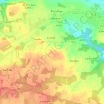 Kerpena topographic map, elevation, terrain