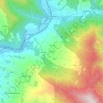 Turicchi topographic map, elevation, terrain