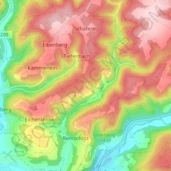 Roßlach topographic map, elevation, terrain