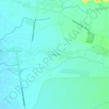 Paudpod topographic map, elevation, terrain