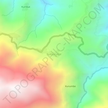 Nabunage topographic map, elevation, terrain