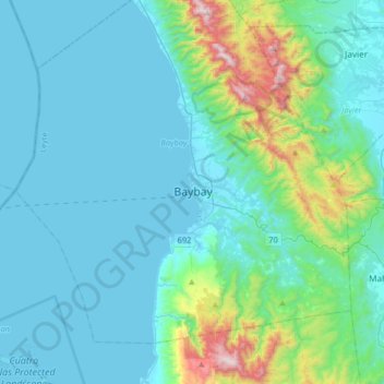 Baybay topographic map, elevation, terrain