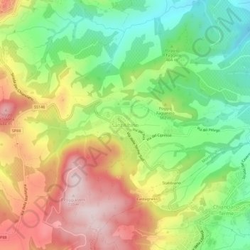 Sant'Albino topographic map, elevation, terrain