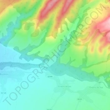 Săud topographic map, elevation, terrain