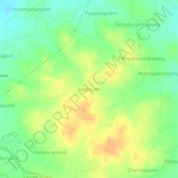 Nagaram topographic map, elevation, terrain