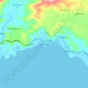 Motiong topographic map, elevation, terrain