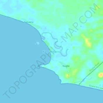 King Williams topographic map, elevation, terrain