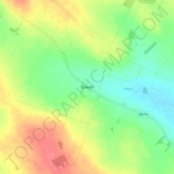 Bower topographic map, elevation, terrain