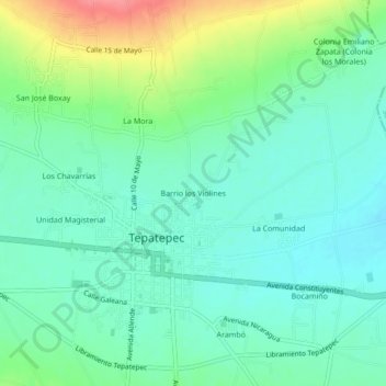 Barrio los Violines topographic map, elevation, terrain
