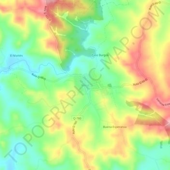 Rere topographic map, elevation, terrain