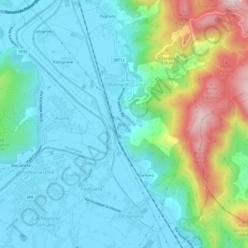 Rigoli topographic map, elevation, terrain