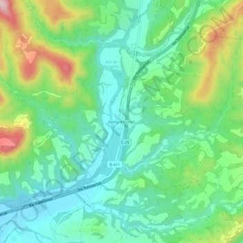 Horta d'Avinyó topographic map, elevation, terrain