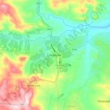 Hazyview topographic map, elevation, terrain