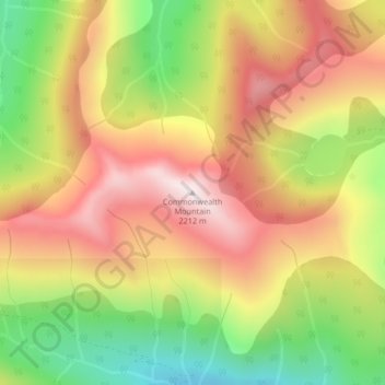 Commonwealth Mountain topographic map, elevation, terrain
