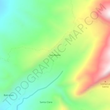 San Pedro topographic map, elevation, terrain