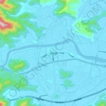 Mayu topographic map, elevation, terrain