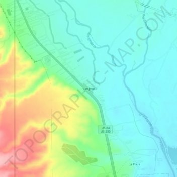 San Jose topographic map, elevation, terrain