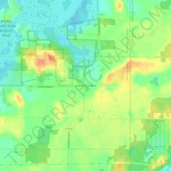 Graham Corners topographic map, elevation, terrain