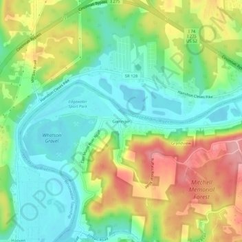 Gieringer topographic map, elevation, terrain