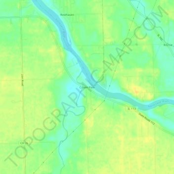 Custer Park topographic map, elevation, terrain