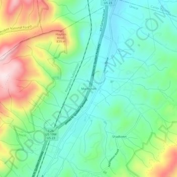 Marbleton topographic map, elevation, terrain