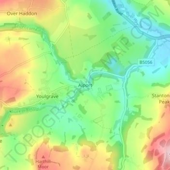 Alport topographic map, elevation, terrain