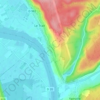Le Vieux Trait topographic map, elevation, terrain