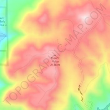 Mount Nebo topographic map, elevation, terrain
