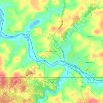 Staffordtown topographic map, elevation, terrain