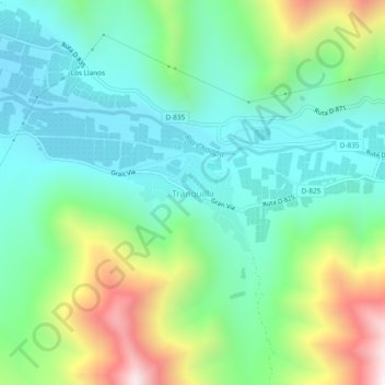 Tranquilla topographic map, elevation, terrain