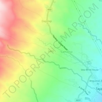 Lalo topographic map, elevation, terrain