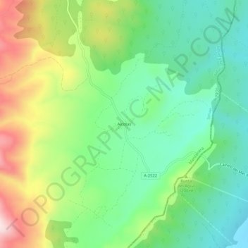 Alcotas topographic map, elevation, terrain