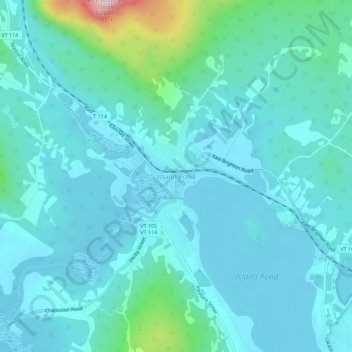 Island Pond topographic map, elevation, terrain