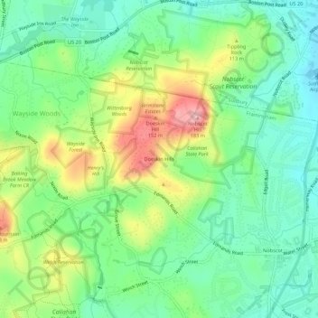 Doeskin Hills topographic map, elevation, terrain