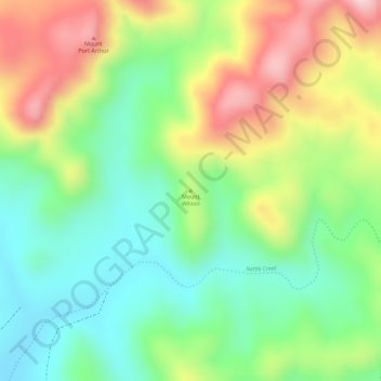 Mount Wilson topographic map, elevation, terrain
