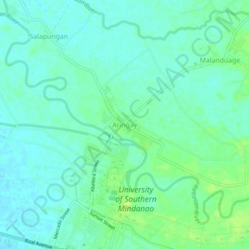 Aringay topographic map, elevation, terrain