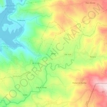 Amiar topographic map, elevation, terrain