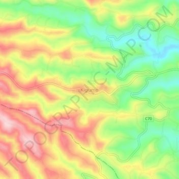 Kigumo topographic map, elevation, terrain