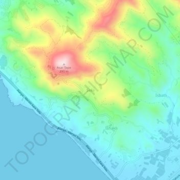 Seki topographic map, elevation, terrain