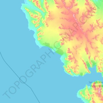 Nordre Isøya topographic map, elevation, terrain