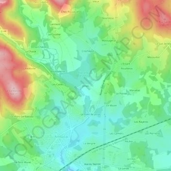 Jonas topographic map, elevation, terrain