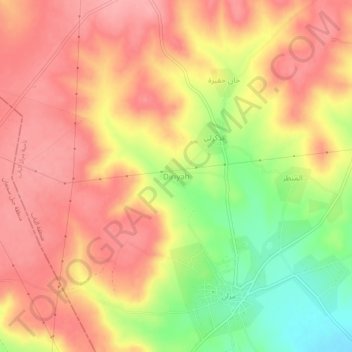 Diriyah topographic map, elevation, terrain
