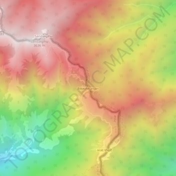 Bikeybhanjan topographic map, elevation, terrain