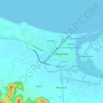 Kapipian topographic map, elevation, terrain