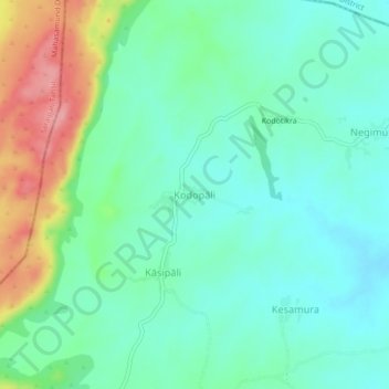 Kudopali topographic map, elevation, terrain