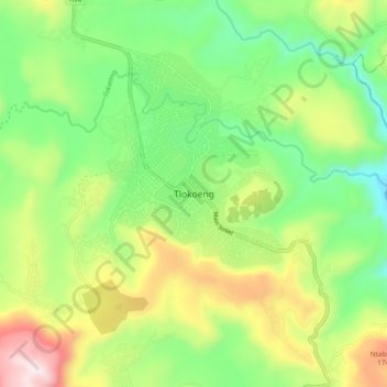 Tlokoeng topographic map, elevation, terrain