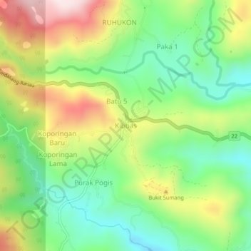 Kibbas topographic map, elevation, terrain